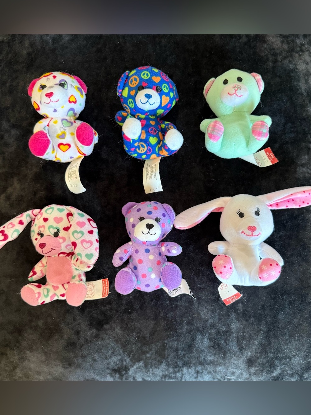6 Build A Bear Mini Plush Stuffed 6 Inch Animals 2 Bunnies 4 Bears